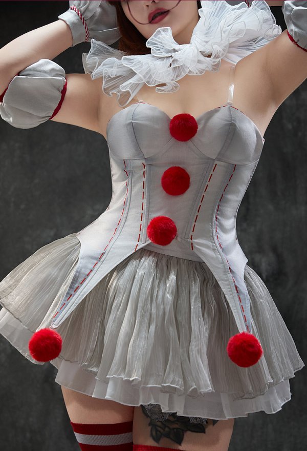 It the Joker Derivative Sexy Lingerie Dessous Set Korsett Oberteil Rock mit Kragen