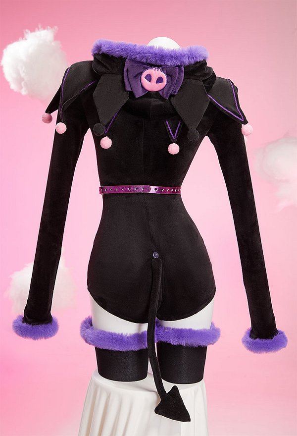 Kuromi Sexy Pijama erótico de peluche: body adorable con cola y cinturón