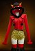 Halloween Japanischer Roter Geist Sexy Plüsch Homewear Tiger Print Kapuzen Bodysuit mit Gürtel und Socken