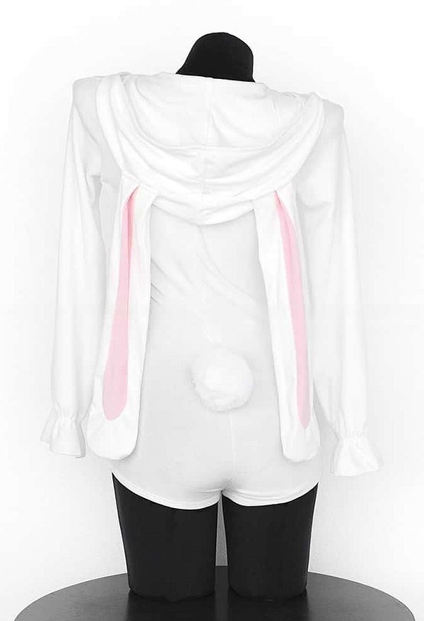 Mono sexy de cosplay de oonejo con capucha y cola desmontable para jugar en casa