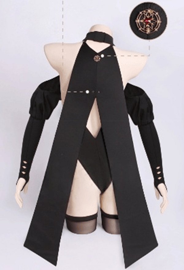 Conjunto mono sexy de bruja con capa y sombrero de magia