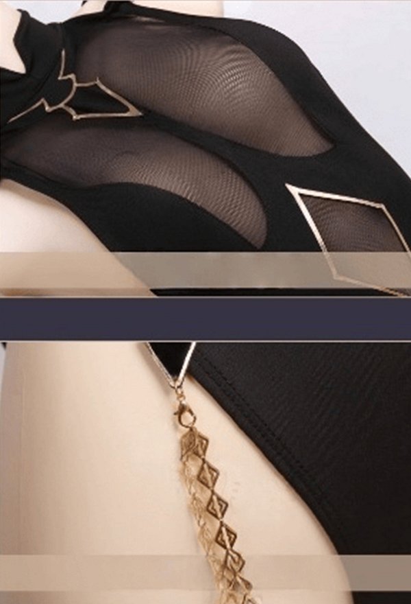 Conjunto mono sexy de bruja con capa y sombrero de magia