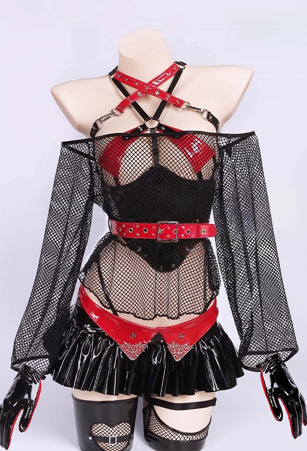 Street Angel Sexy Lingerie Set Waist Belt and Mesh Cover-up with Mini Skirt and Panty Street Angel Sexy Lingerie Set Waist Belt and Mesh Cover-up with Mini Skirt and Panty