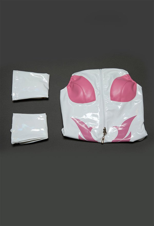 Mobile Lacus Derivative Sexy Cosplay Costume Tights Halter Neck Bodysuit with Gloves