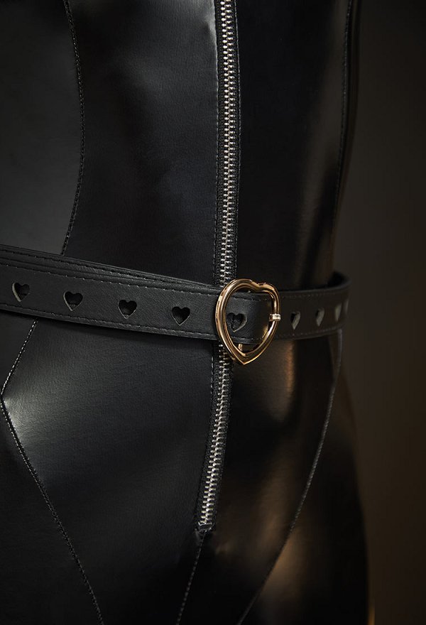 PM Derivado Sexy Traje Chaqueta de cuero ajustada y abrigo de felpa con capucha y cola