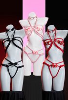 Ensemble lingerie sexy avec nœud cordes ailes de chauve-souris et collier Ensemble lingerie sexy avec nœud cordes ailes de chauve-souris et collier
