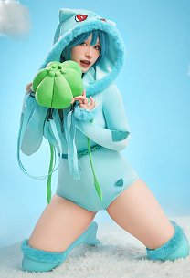 PM Derivative Sexy Cosplay Costume Cute Plush Romper Homewear Hooded Bodysuit with Backpack and Belt