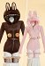 Plush Doll Dérivé Sexy Cosplay Costume  Combinaison en pleuche à capuche avec queue et chaussettes pour la maison