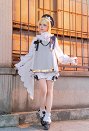 Vocal Kagamine Rin Cosplay Top y pantalón con sombrero y anillo para el cuello