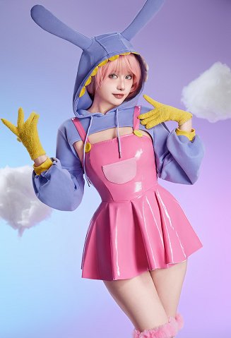 TADC Jax Derivado Sexy Vestido con tirantes chaqueta con capucha y guantes