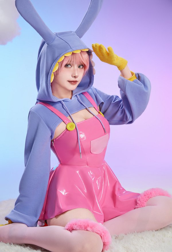 TADC Jax Derivado Sexy Vestido con tirantes chaqueta con capucha y guantes