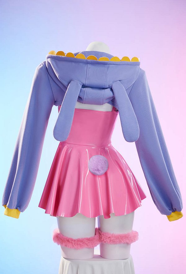 TADC Jax Derivado Sexy Vestido con tirantes chaqueta con capucha y guantes