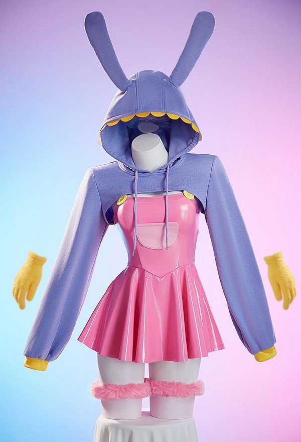 TADC Jax Derivado Sexy Vestido con tirantes chaqueta con capucha y guantes