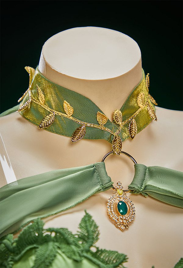 Poison Ivy Derivado Sexy Top y capa de elfa medieval verde estilo retro con ropa interior y pulsera Poison Ivy Derivado Sexy Top y capa de elfa medieval verde estilo retro con ropa interior y pulsera