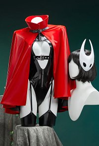 Hollow Knight: Silksong Hornet Derivative Sexy Cosplay Kostüm Hollow Bodysuit mit Umhang und Maske
