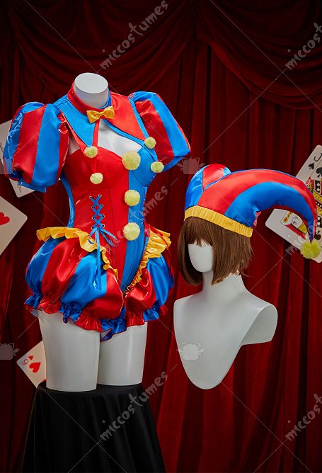 TADC Pomni Derivado Body y chaqueta sexy con bloques de color, gorro y guantes