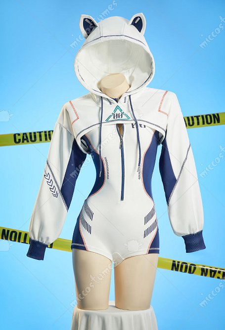 Anime Derivado Sexy Lencería erótica Body deportivo ajustado estilo cibernético con chaqueta corta con capucha