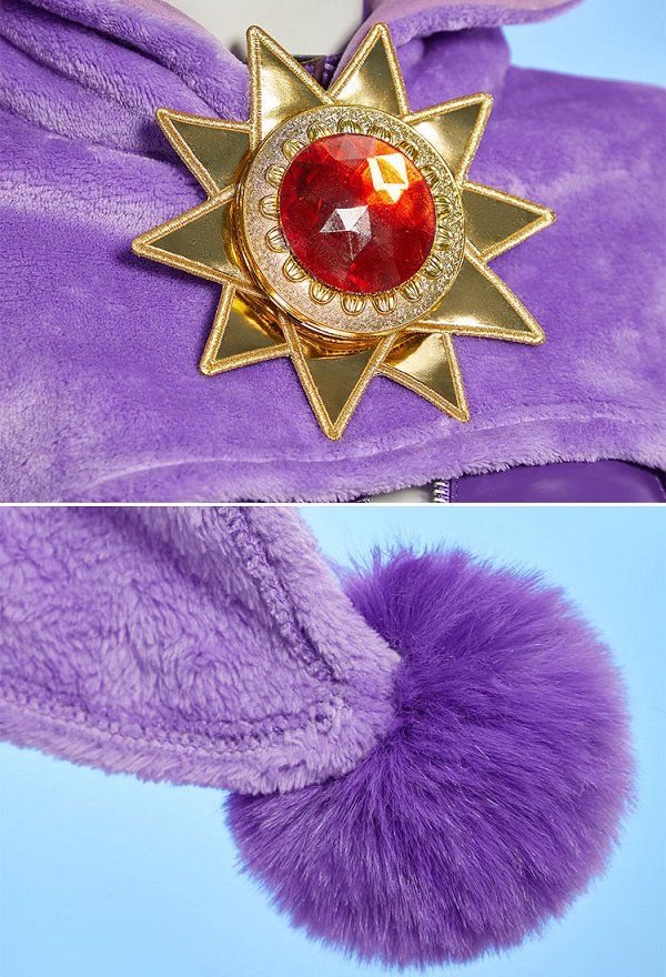 PM Dérivé Sexy Cosplay Costume Combinaison en cuir moulante avec bonnet pointu en peluche, veste et gants