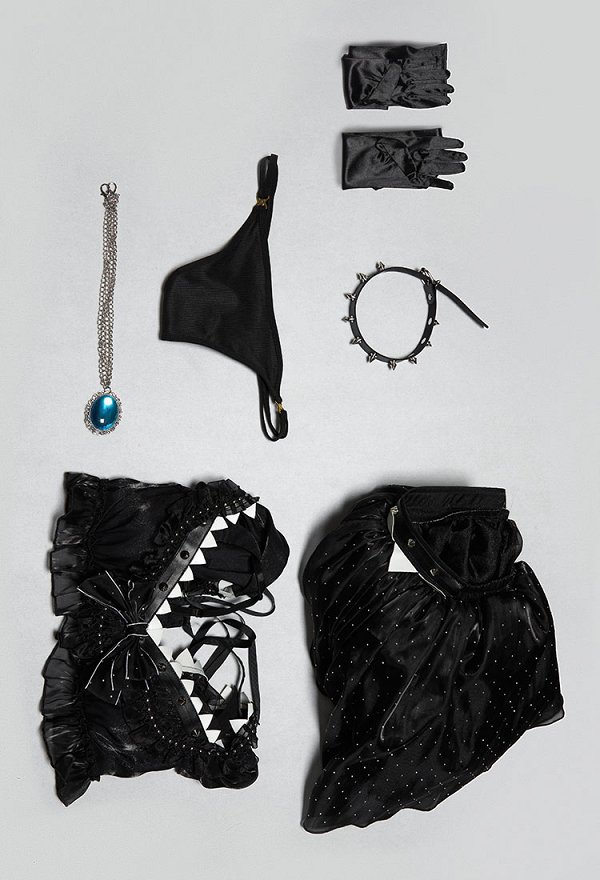 Bowsette Derivative Music Festival Outfit sexy Crop Top con volantes y falda con tanga y guantes Bowsette Derivative Music Festival Outfit sexy Crop Top con volantes y falda con tanga y guantes