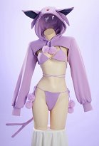 PM Derivative Sexy Cosplay Costume Lace-up Bikini Set with High-cut Hoodie and Tail PM Derivative Sexy Cosplay Costume Lace-up Bikini Set with High-cut Hoodie and Tail