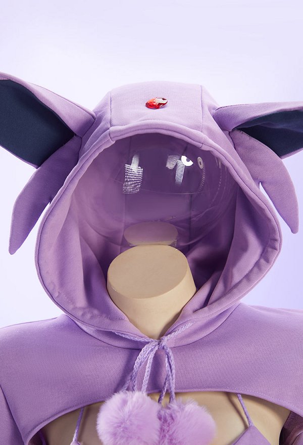 PM Derivative Sexy Cosplay Kostüm Schnürbikini Set mit hochgeschnittener Kapuze und Schwanz