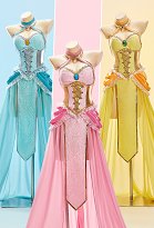Princess Derivative Sexy Dance Style Outfit Halter Neck Dress with Sleeves and Chain Princess Derivative Sexy Dance Style Outfit Halter Neck Dress with Sleeves and Chain