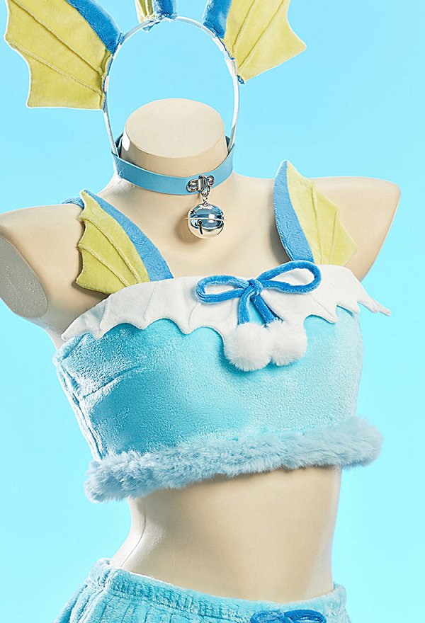 PM Derivative Sexy Cosplay Kostüm Plüsch Hausanzug Oberteil und Shorts mit Schwanz und Stirnband