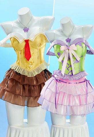 Bob Esponja y Patrick Star Derivado Disfraz de Cosplay Sexy Impresión Floral Corset Cinched y falda de pastel con corbata