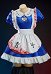 Alice Derivative Sexy Outfit Kleid Puffärmeln Schürze und Strümpfen mit Blutfleckenmuster