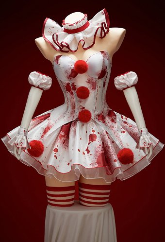Se deriva sexy corset vestido conjunto mancha de sangre impresión de hombro y falda con cuello
