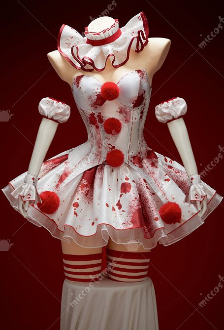 Se deriva sexy corset vestido conjunto mancha de sangre impresión de hombro y falda con cuello