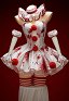 It Derivative Halloween Sexy Costume Set Bloodstain Print Off-shoulder Top and Skirt with Collar