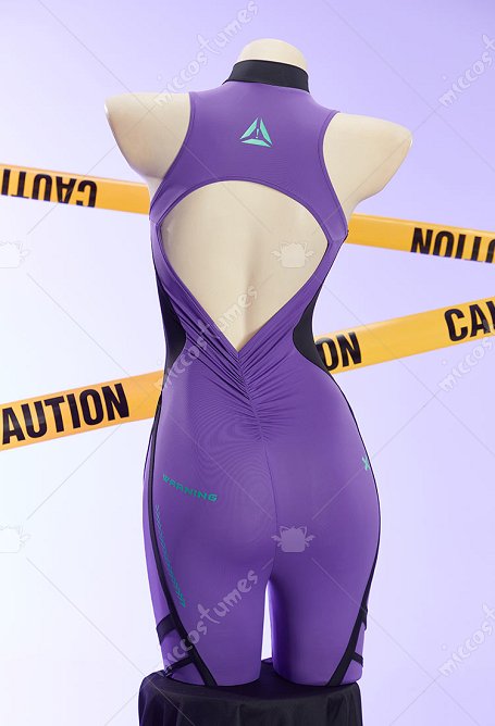 Cyber Style Langer Sportsanzug Ärmelloser Rückenfreier Reißverschluss Yoga Bodysuit nur Bodysuit