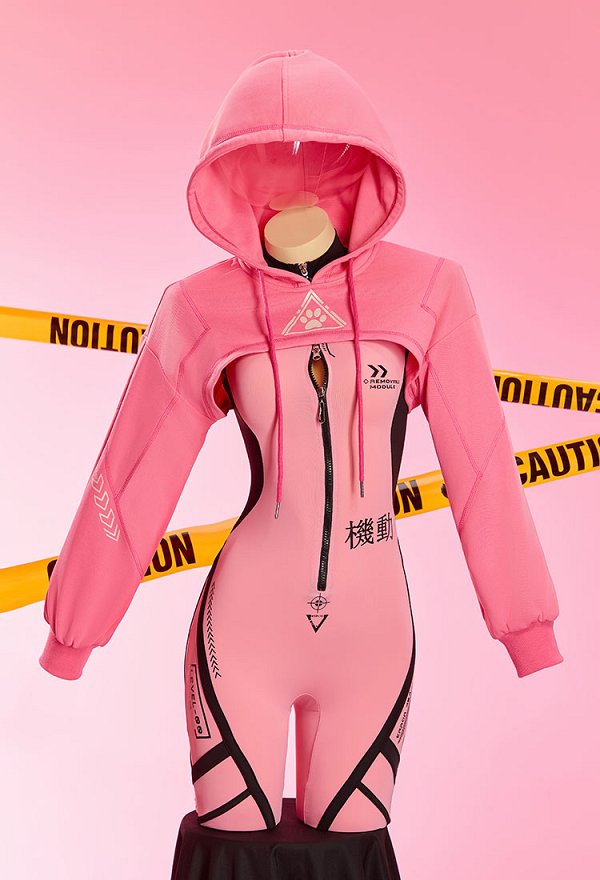 Cyber-style Long Sportswear Sleeveless Backless Zipper Yoga Bodysuit (bodysuit only)