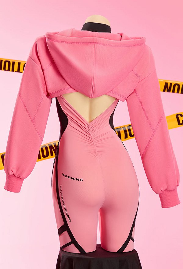 Cyber-style Long Sportswear Sleeveless Backless Zipper Yoga Bodysuit (bodysuit only)