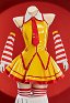 Ensemble d'uniforme de serveuse sexy inspiré de Vocal Derivative haut sans manches jupe à manches et bas