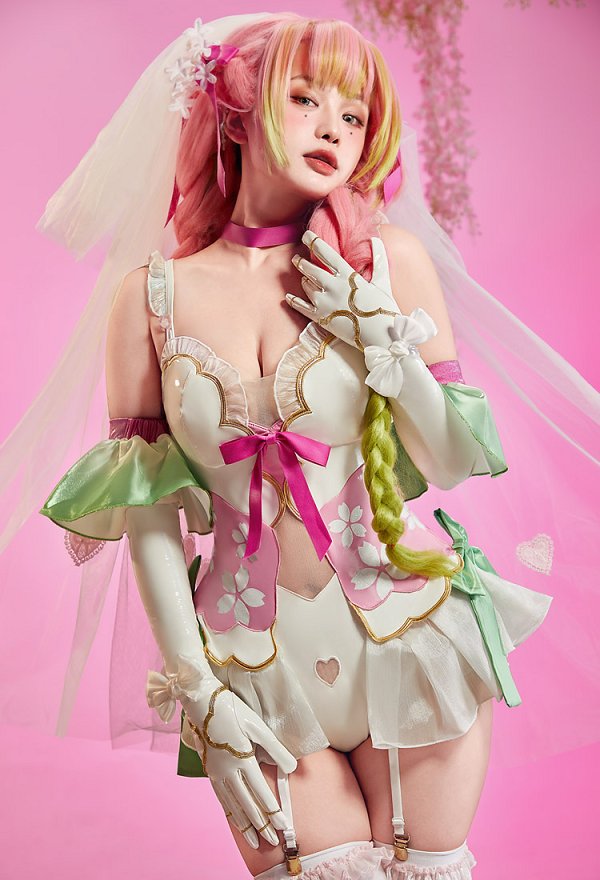 Mobbunny x Princess_Ailish Love Sexy Bridal Outfit Cutout Bodysuit with Veil and Gloves