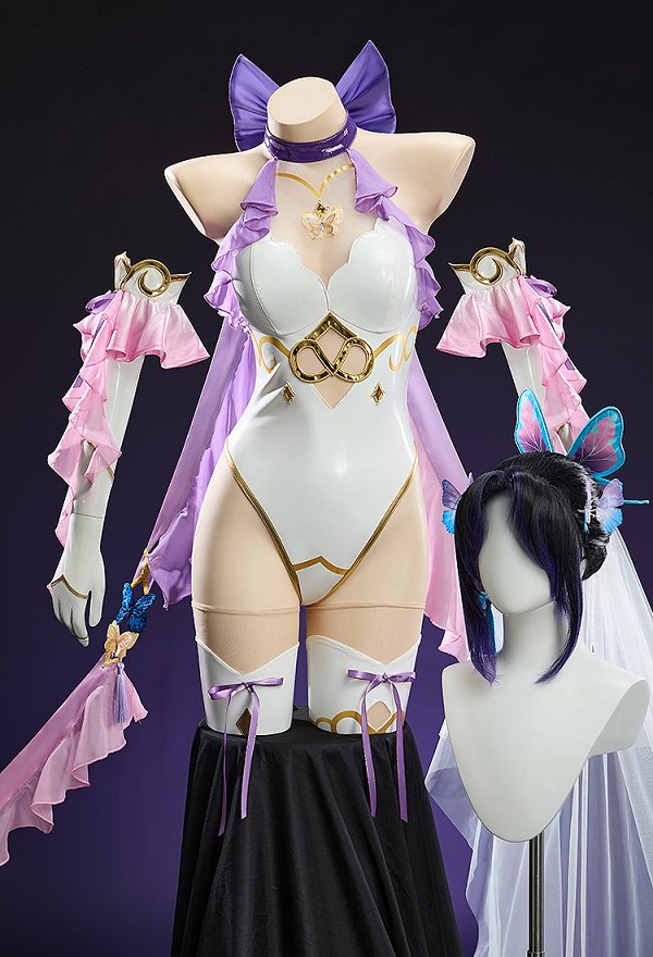 Mobbunny x Princess_Ailish KNY Shinobu tenue de mariée body dos nu avec voile et rubans Mobbunny x Princess_Ailish KNY Shinobu tenue de mariée body dos nu avec voile et rubans