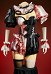 Terrifier Dérivé Costume de Cosplay Sexy Bodysuit à Imprimé Éclaboussures de Sang Noir et Blanc à Blocs de Couleurs avec Boléro à Manches Bouffantes Chapeau et Col