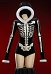 Halloween Skelett schwarzer und weißer Bodysuit Sexy Plüsch mit Kapuze Kostüm