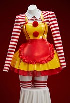 Joker Derivado Sexy Camarera Vestido Pinafore y Rojo Blanco con rayas Crop Top con delantal Joker Derivado Sexy Camarera Vestido Pinafore y Rojo Blanco con rayas Crop Top con delantal