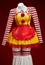 Joker Derivative Sexy Waitress Outfit Pinafore Dress and Red White Striped Crop Top with Apron
