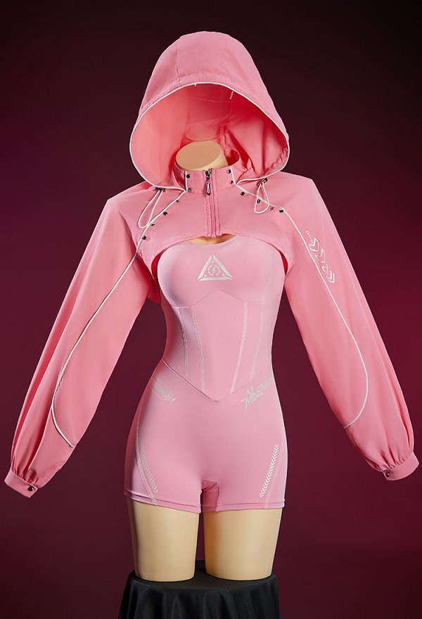 Cosplay Kostüm Sexy kurze Sportbekleidung Cyber Stil Yoga Bodysuit mit Hosenträgern Print Nur Bodysuit