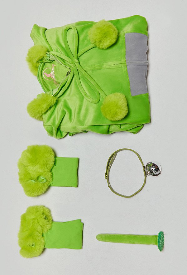 Teletubbies Derivative Sexy Strampler Bodysuit Plüsch Kapuzenbody mit Kopfbedeckung und Strümpfen