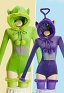 Teletubbies Derivative Sexy Strampler Bodysuit Plüsch Kapuzenbody mit Kopfbedeckung und Strümpfen