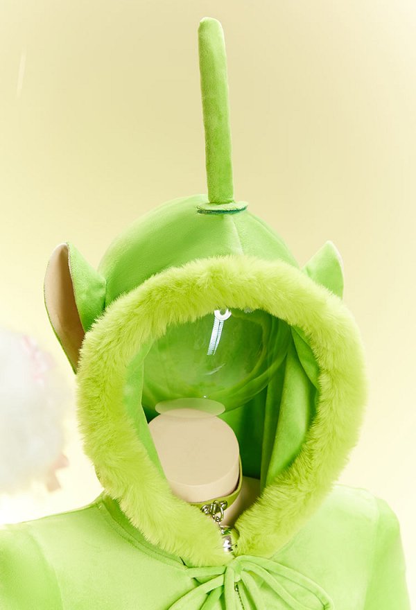 Teletubbies Derivative Sexy Strampler Bodysuit Plüsch Kapuzenbody mit Kopfbedeckung und Strümpfen