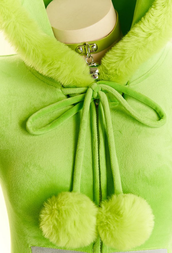 Teletubbies Derivative Sexy Strampler Bodysuit Plüsch Kapuzenbody mit Kopfbedeckung und Strümpfen