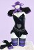 Sexy Estilo Oscuro Outfit Off-hombro Corazón en forma de corte Bodysuit con manga de puff Bolero y Bandera