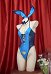 Body sexy Rabbit Police Officer à motif lapin avec décolleté en V profond col licou bandes de couleur contrastées bandeau et manches