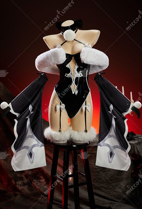 Mobbunny x Princess_Ailish Christmas No.2 Type B Set Sexy Halter Bodysuit with Sleeves and Faux Fur Wrap
